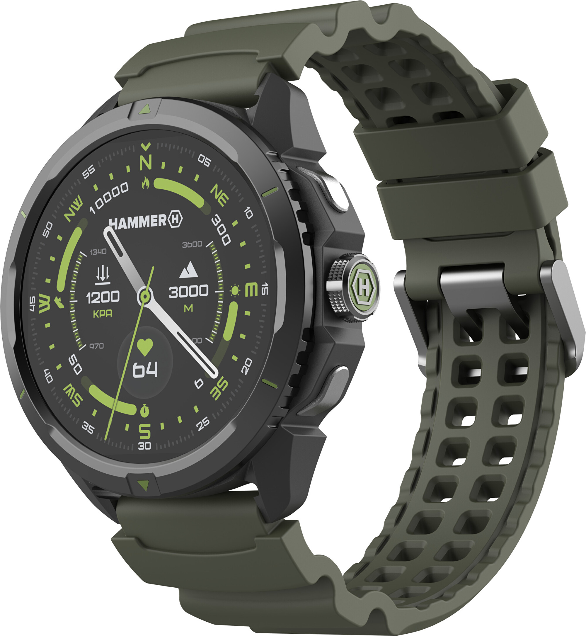 Hammer Chytré hodinky Hammer Watch 2 zeleno-černé
