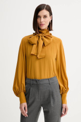 Hedvábná halenka Weekend Max Mara GUIDO dámská, žlutá barva, hladká, 2525116036600