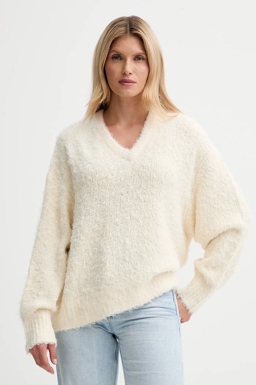 Hedvábný svetr Filippa K dámský, béžová barva, 31857