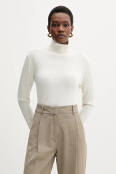 Hedvábný svetr Weekend Max Mara KIKU béžová barva, s golfem, 2525366012600