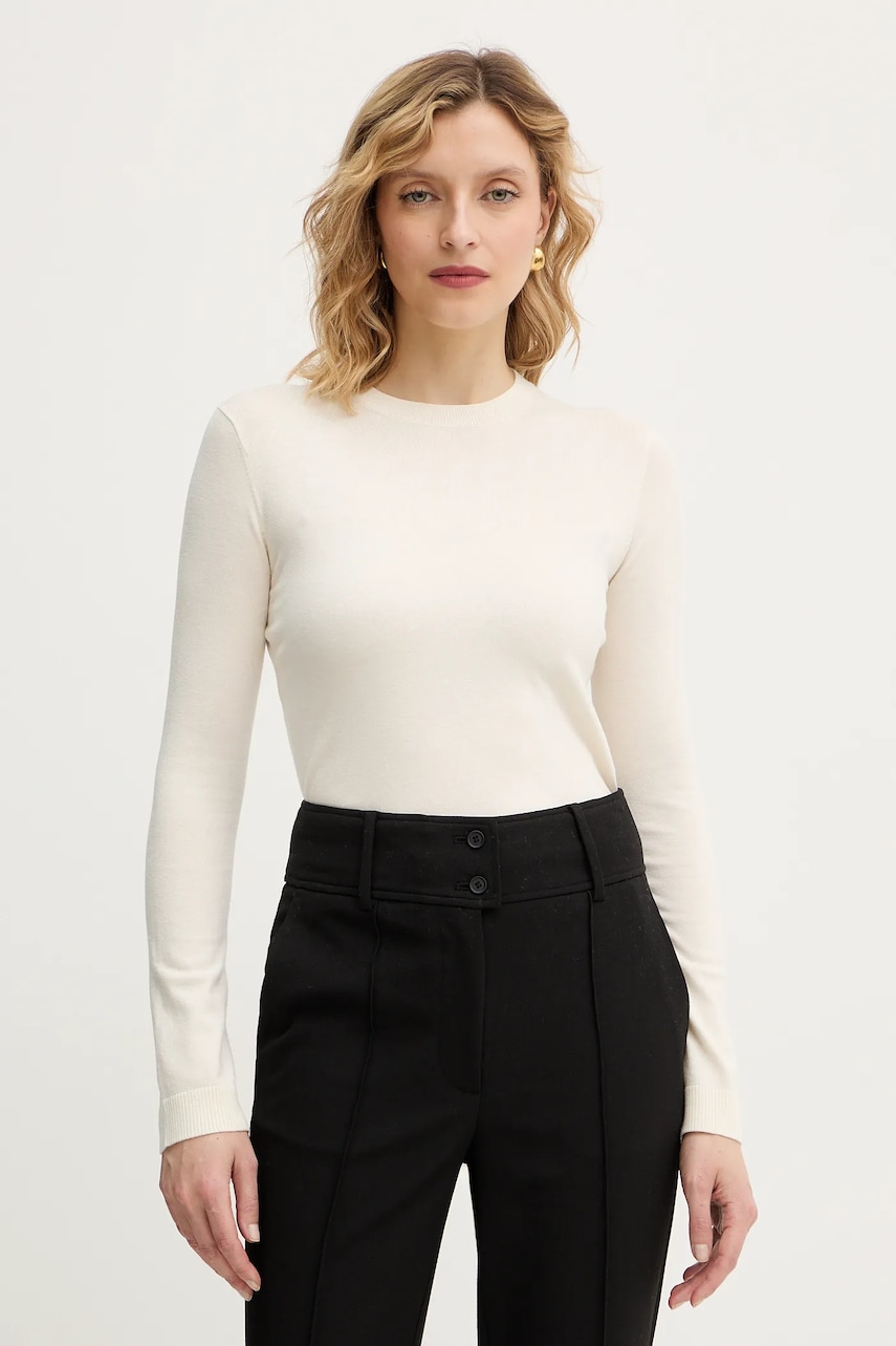 Hedvábný svetr Weekend Max Mara SICILIA béžová barva, 2525366082600