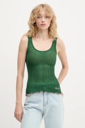 Hedvábný top Stine Goya zelená barva, SG-PF25-T059-2355