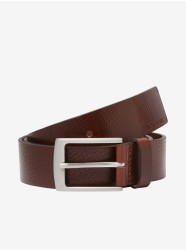 Hnědý pánský kožený pásek Jack & Jones Stockholm - Pánské