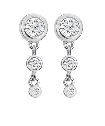 Hot Diamonds Elegantní stříbrné visací náušnice s diamanty Tender DE748