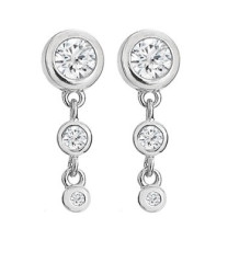 Hot Diamonds Elegantní stříbrné visací náušnice s diamanty Tender DE748