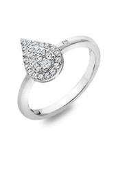Hot Diamonds Elegantní stříbrný prsten s diamantem a topazy Glimmer DR255 50 mm