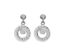 Hot Diamonds Krásné stříbrné náušnice s diamanty a topazy Orbit DE744