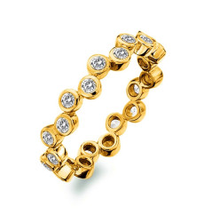 Hot Diamonds Luxusní pozlacený prsten s topazy a diamantem Gemstone DR294 51 mm