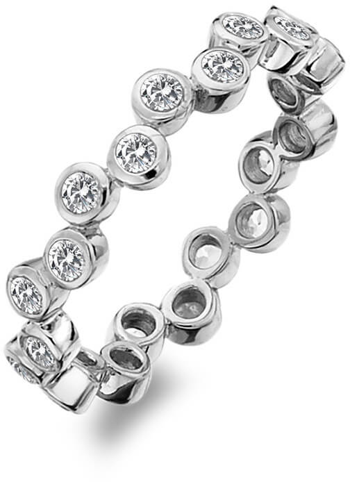 Hot Diamonds Luxusní stříbrný prsten s topazy a diamantem Willow DR208 50 mm