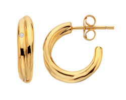 Hot Diamonds Minimalistické pozlacené náušnice s diamanty Jac Jossa Soul DE811