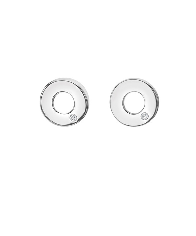 Hot Diamonds Minimalistické stříbrné náušnice s diamanty Diamond Amulets DE709