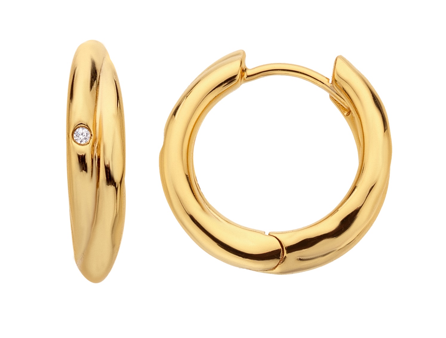 Hot Diamonds Nadčasové pozlacené náušnice kruhy s diamanty Jac Jossa Soul DE812