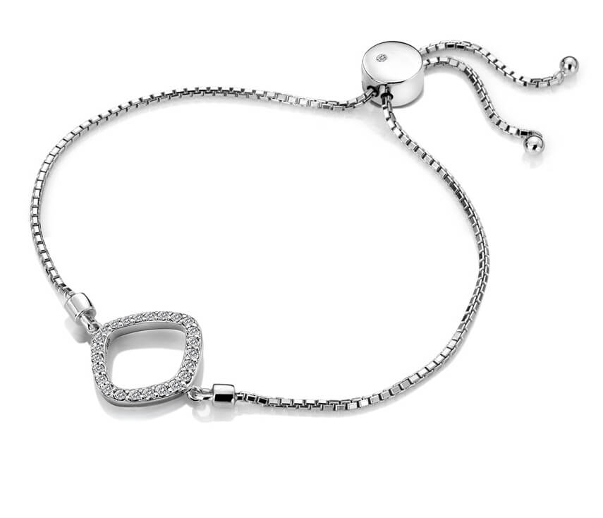 Hot Diamonds Nadčasový stříbrný náramek s briliantem a topazy Behold DL611