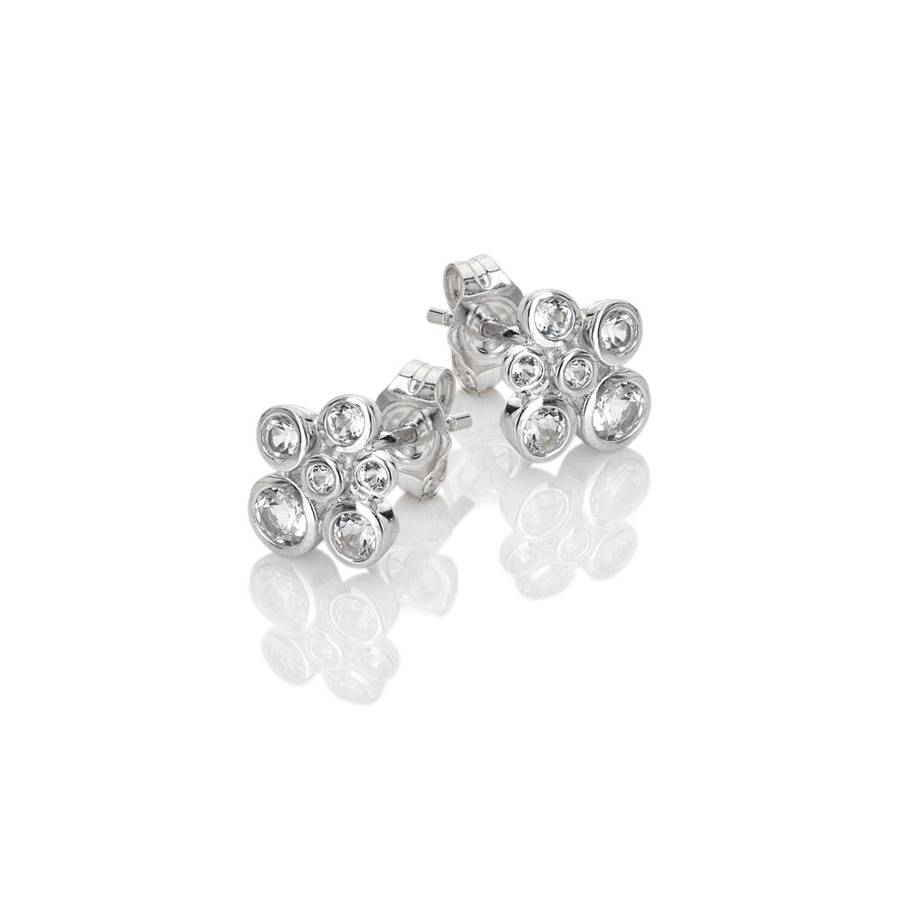 Hot Diamonds Okouzlující stříbrné náušnice s diamantem a topazy Tender DE836