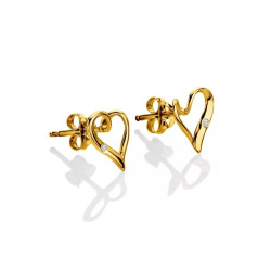 Hot Diamonds Pozlacené náušnice Hot Diamonds X Golden Edit Heart DE848