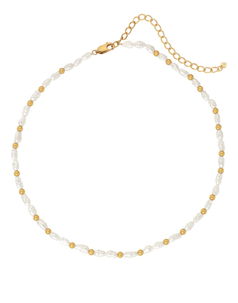 Hot Diamonds Pozlacený perličkový náhrdelník s diamantem Jac Jossa Soul DN156/DN157 40 - 45 cm