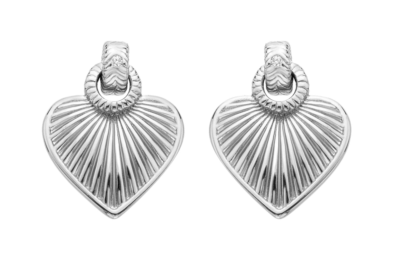 Hot Diamonds Romantické stříbrné náušnice s diamanty Essence DE820