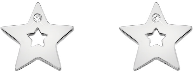 Hot Diamonds Stříbrné hvězdičkové náušnice s pravými diamanty Amulets DE587