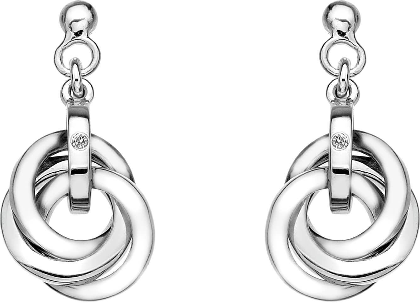 Hot Diamonds Stříbrné náušnice Trio DE388