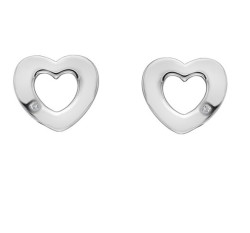 Hot Diamonds Stříbrné srdíčkové náušnice s pravými diamanty Amulets DE616