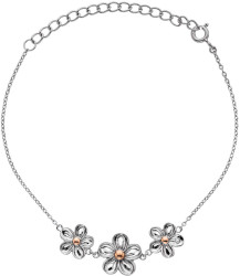 Hot Diamonds Stříbrný náramek s květy Forget me not DL596