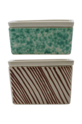 House Doctor  Sada skladovacích nádob s víkem  HDDiva 12,5 x 9 x 6 / 12,5 x 9 x 8 cm. 2-pack
