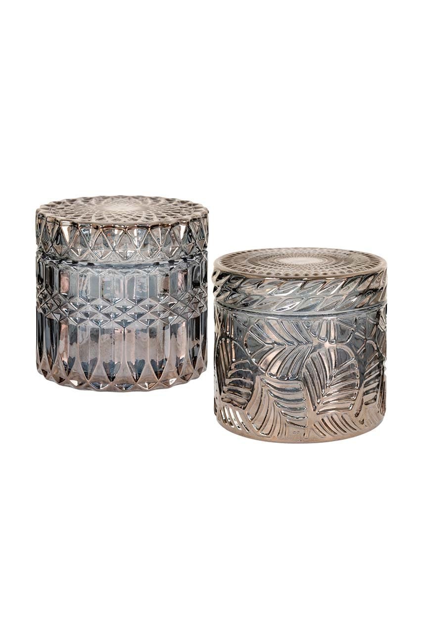 House Nordic  Sada skladovacích nádob s víkem  Jars In Smoked Glas 2-pack