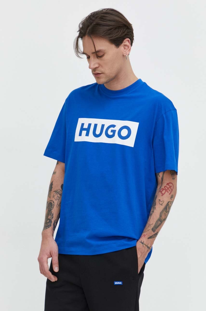 HUGO Blue  Bavlněné tričko  Nico