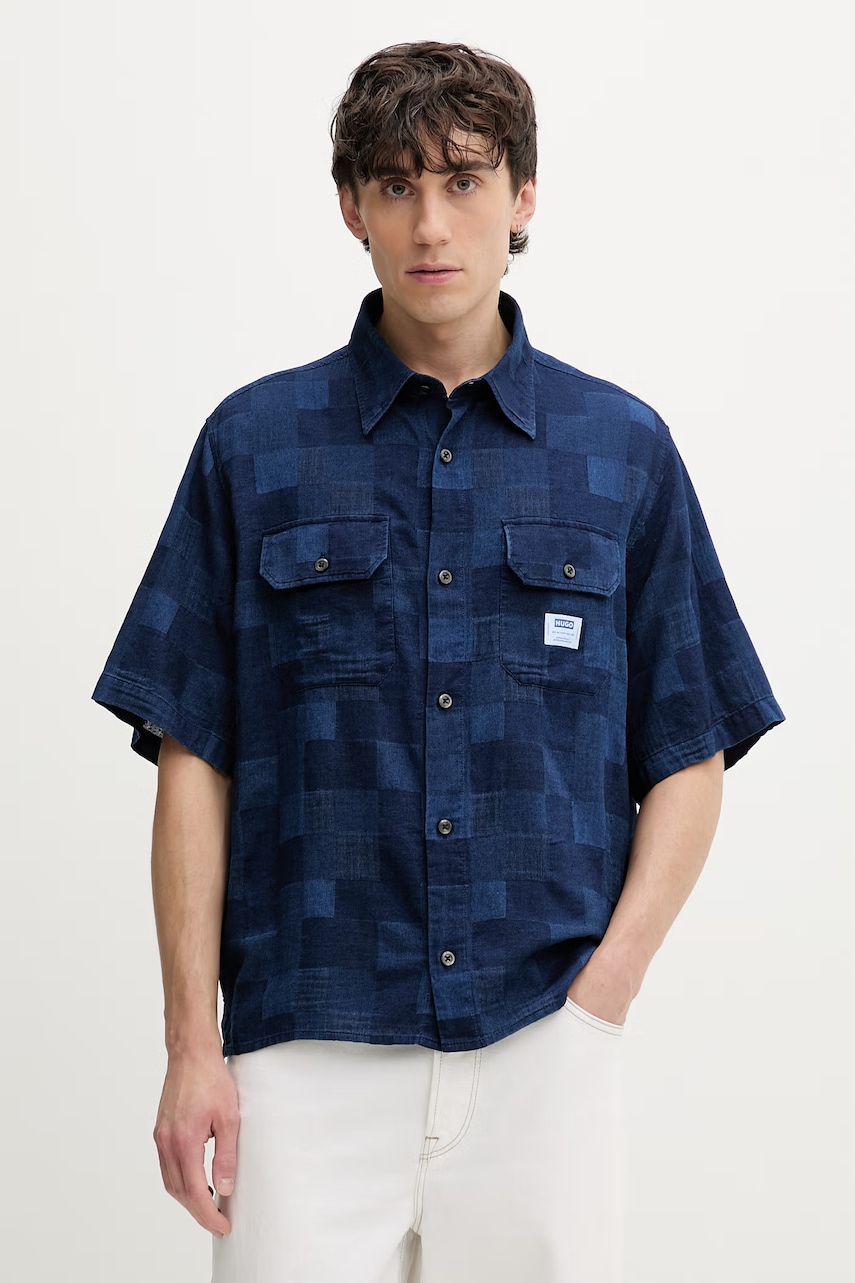 HUGO Blue košile pánská bavlněná Ekyno