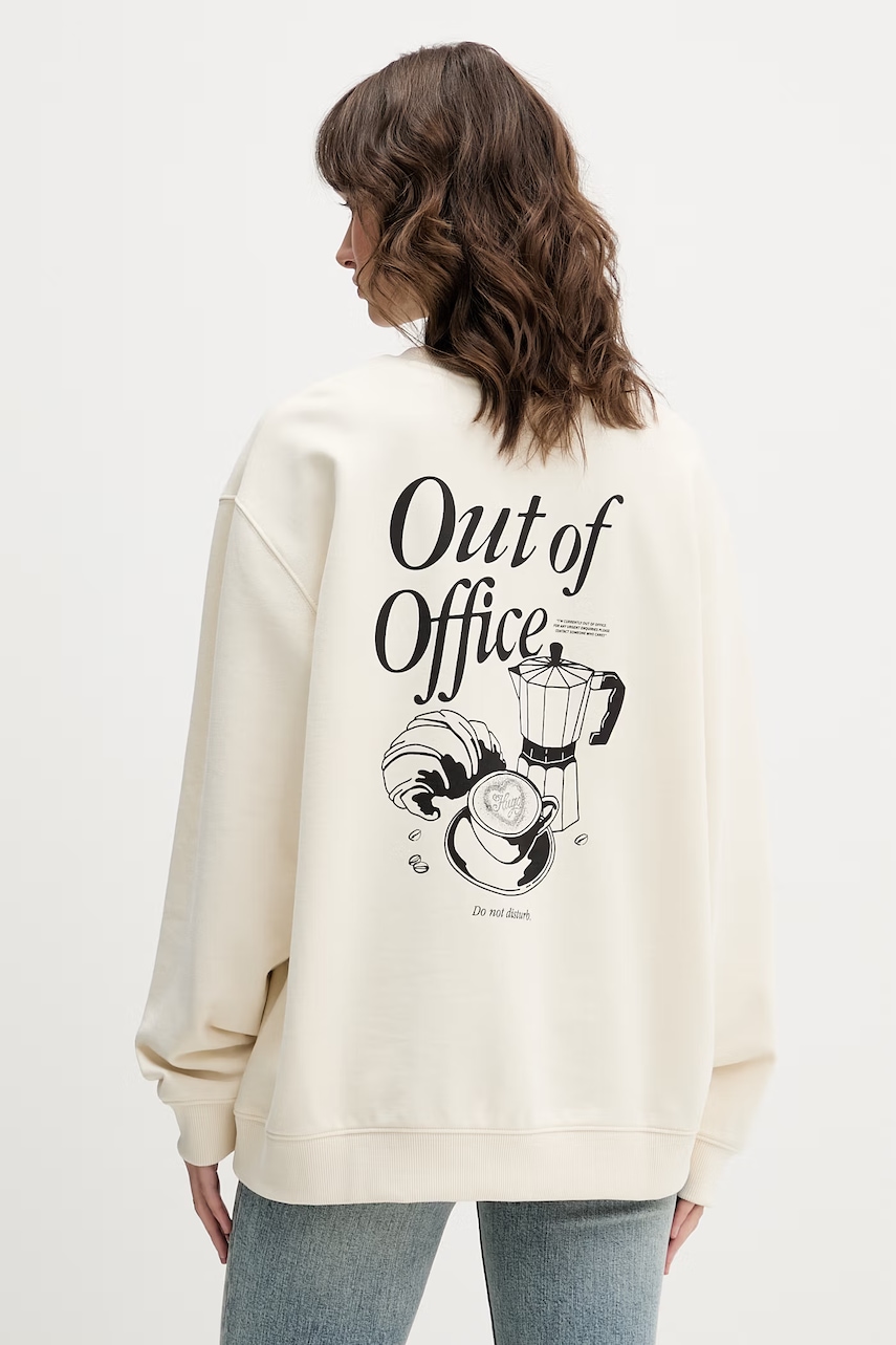 HUGO Blue oversize mikina dámská bavlněná Classic Crew_B_3