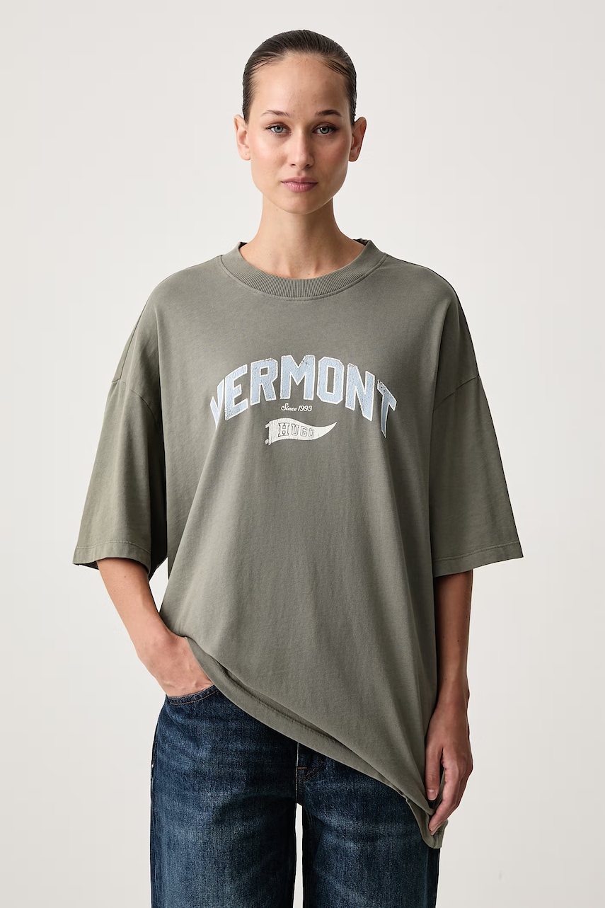 HUGO Blue  tričko dámské bavlněné Oversized Tee_B_17
