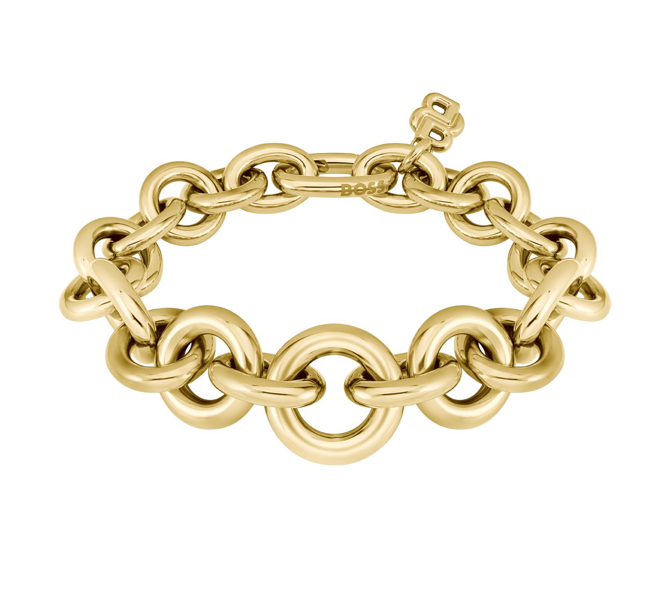 Hugo Boss Masivní pozlacený náramek Live Statement 1580736M