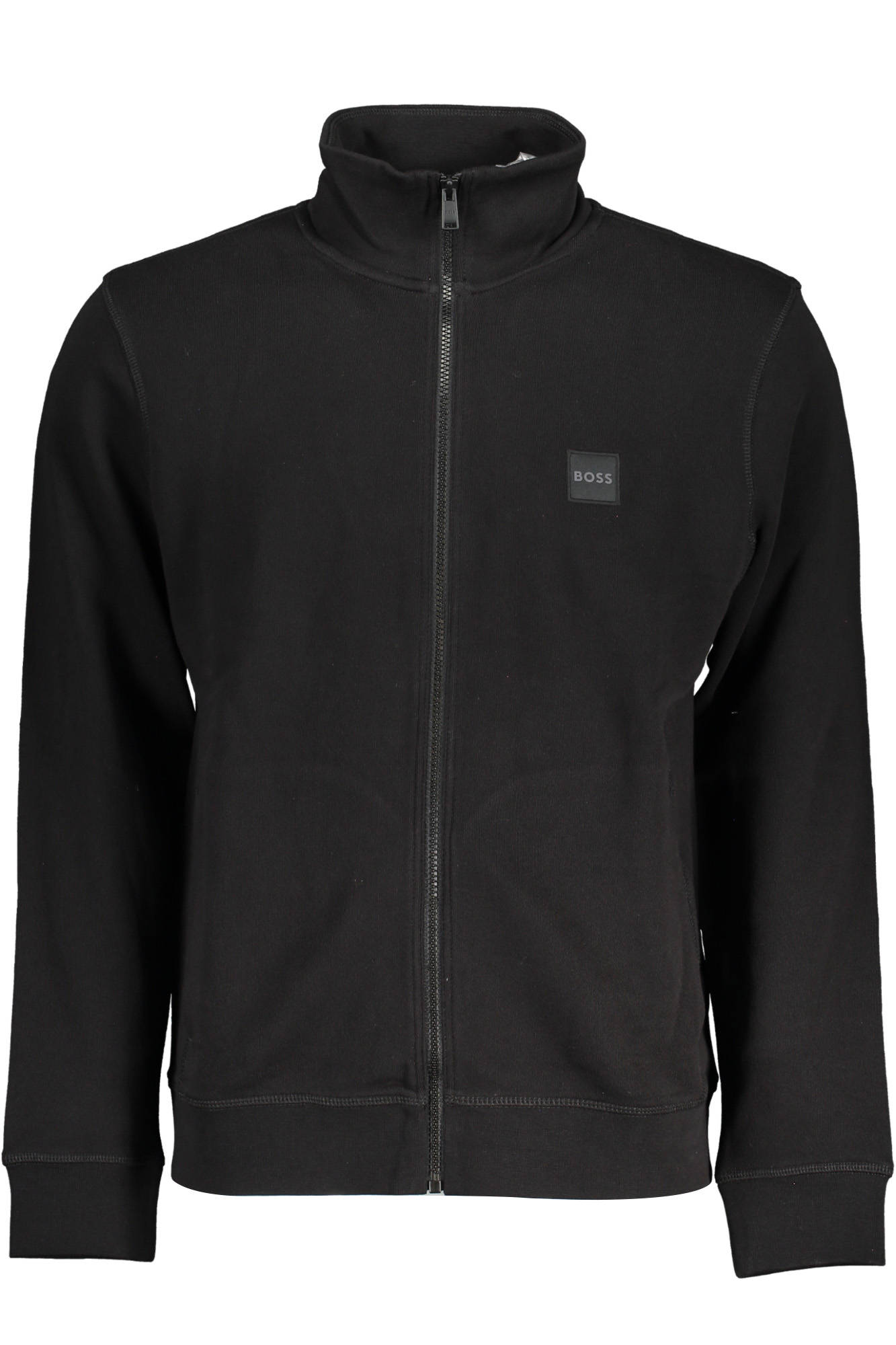 HUGO BOSS MEN'S BLACK ZIPPED SWEATSHIRT