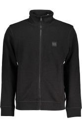 HUGO BOSS MEN'S BLACK ZIPPED SWEATSHIRT