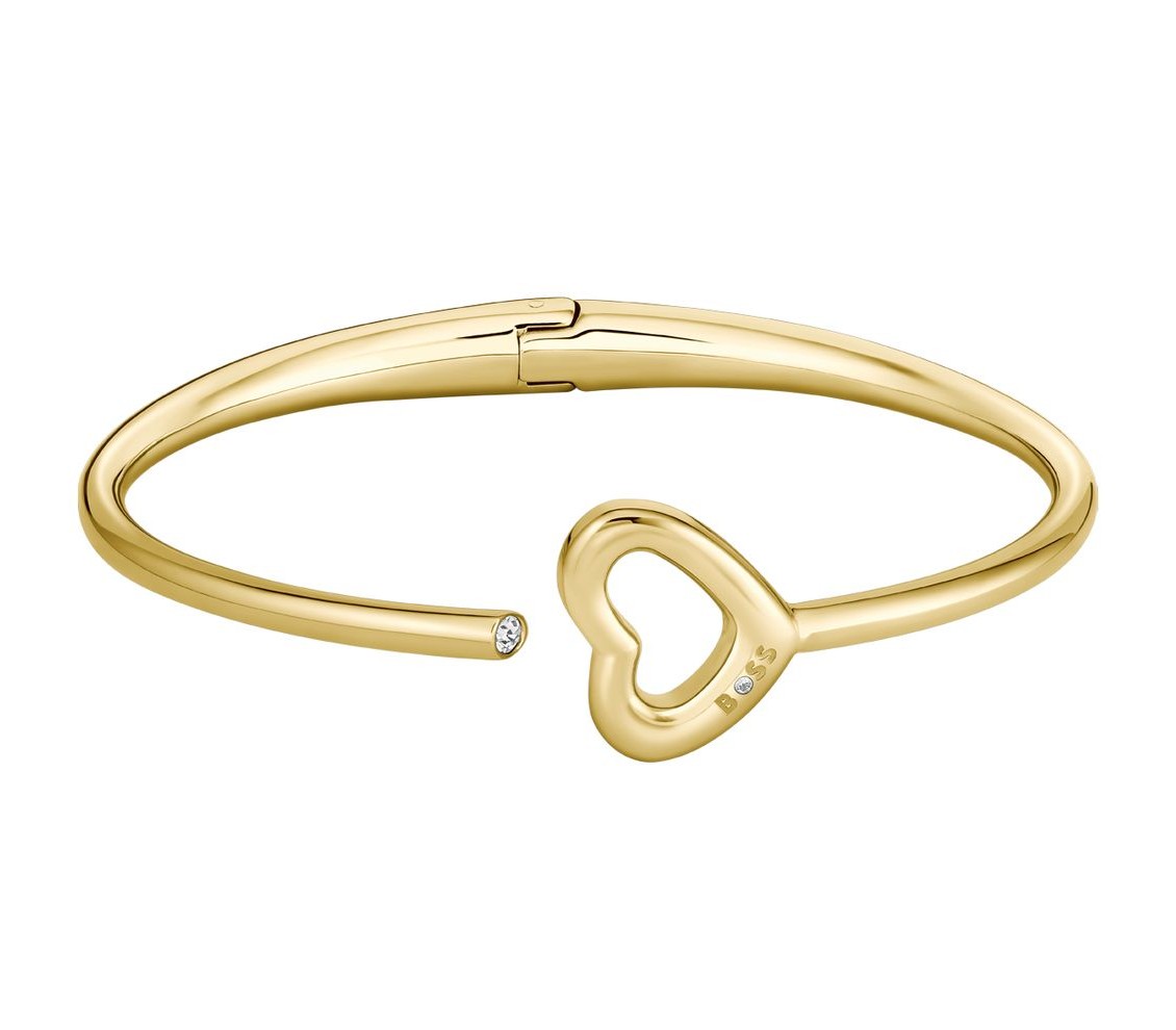 Hugo Boss Pevný pozlacený náramek se srdcem Honey Boundless 1580724