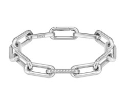 Hugo Boss Výrazný dámský ocelový náramek s krystaly Halia 1580599