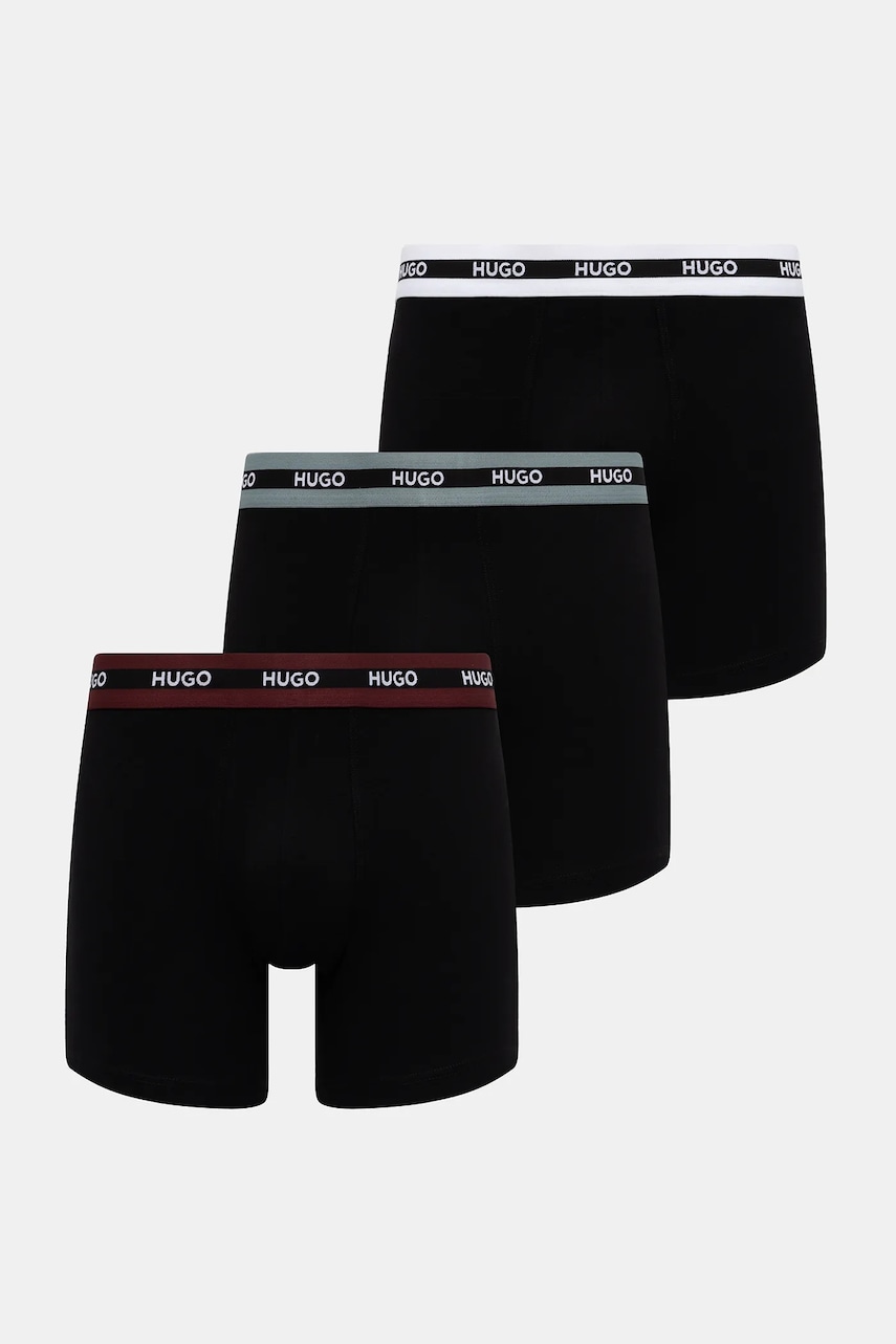 HUGO  boxerky pánské bavlněné s elastanem BOXERBR TRIPL PLANET