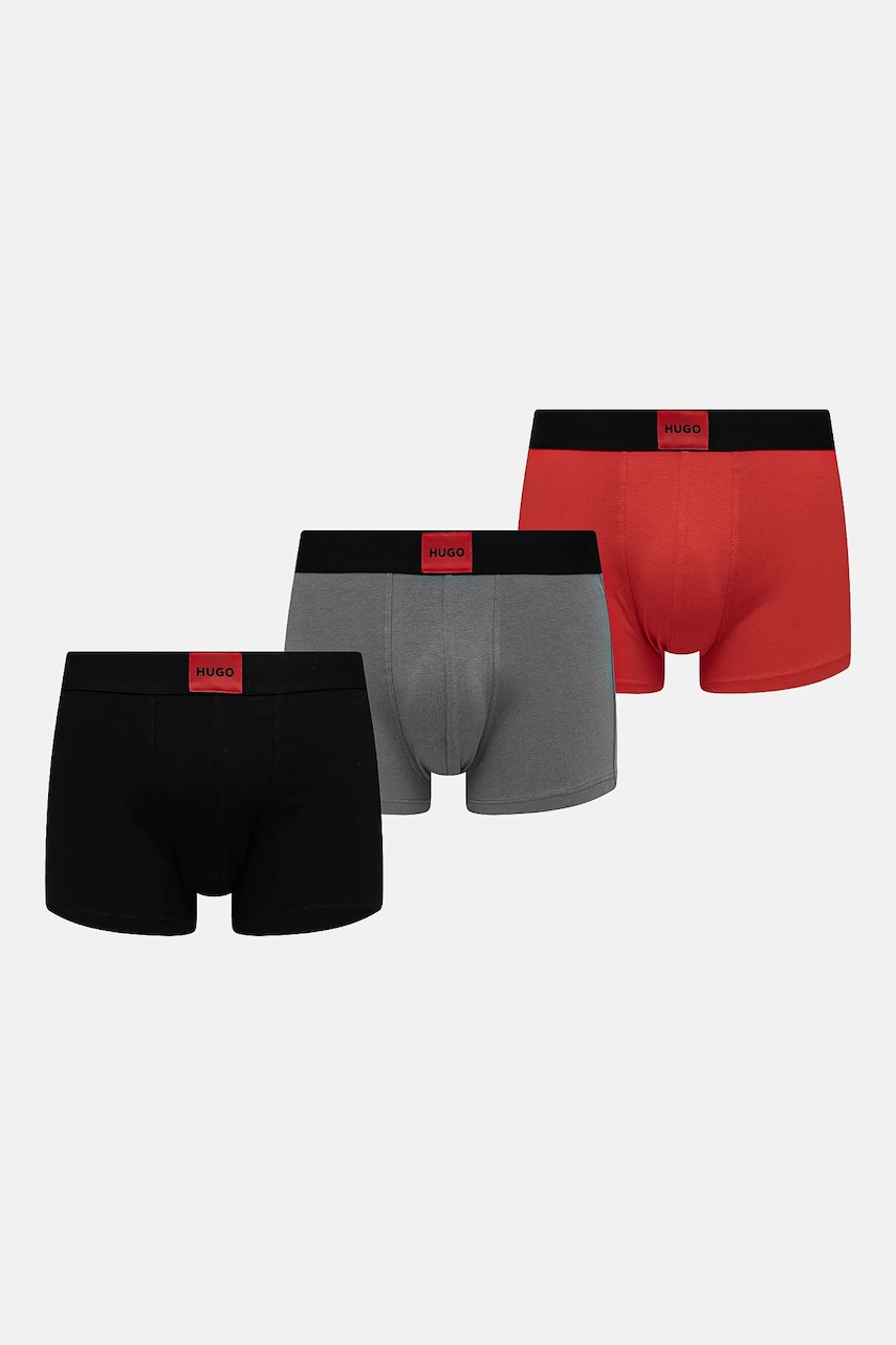 HUGO  boxerky pánské bavlněné s elastanem TRUNK TRIPLET GALAXY 3-pack