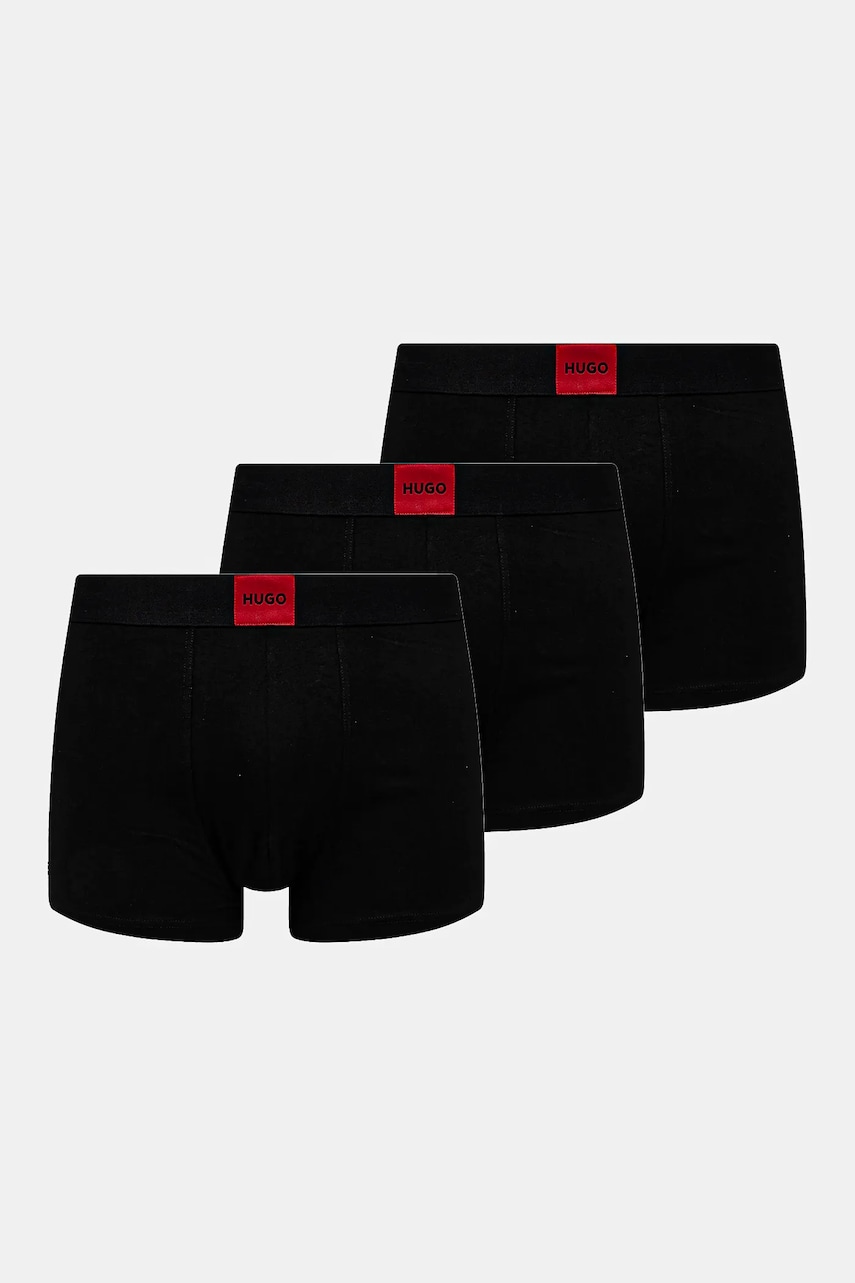 HUGO  boxerky pánské bavlněné s elastanem TRUNK TRIPLET GALAXY 3-pack