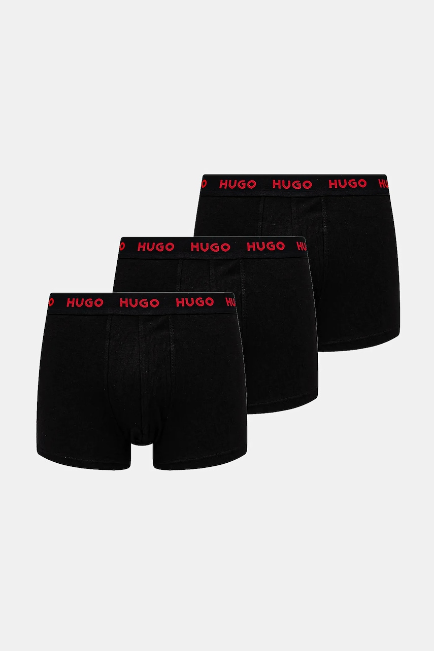 HUGO  boxerky pánské bavlněné s elastanem TRUNK TRIPLET PACK 3-pack