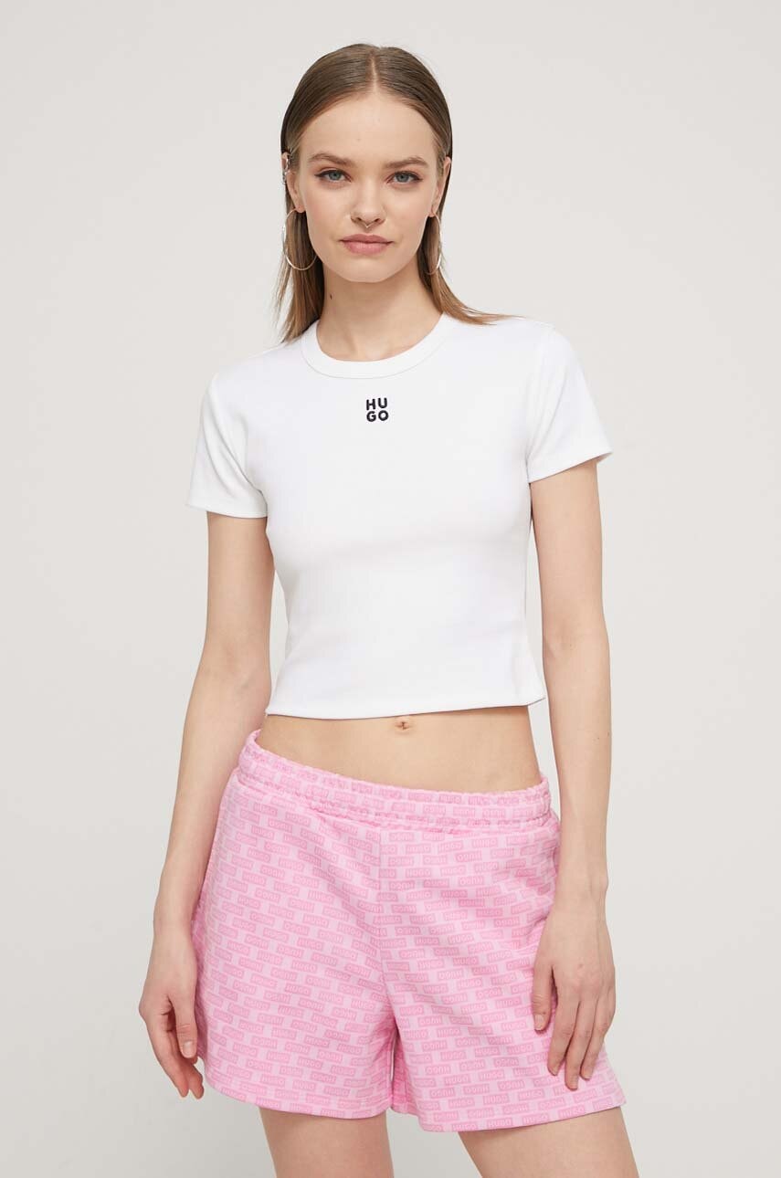HUGO  crop top dámský s bavlnou Delanor