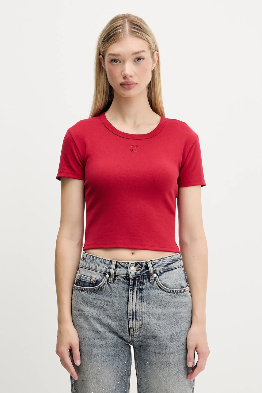 HUGO  crop top dámský z bavlnou Delanor