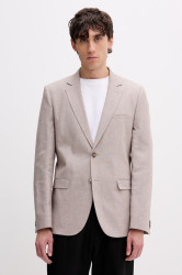 HUGO jednořadé sako pánské s příměsí lnu Arti253X