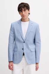 HUGO jednořadé sako pánské s příměsí lnu Arti253X