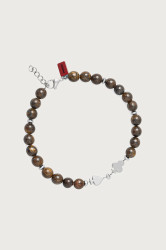 HUGO  náramek pánský z nerezové oceli s lapis lazuli E-BEADS5-BRA