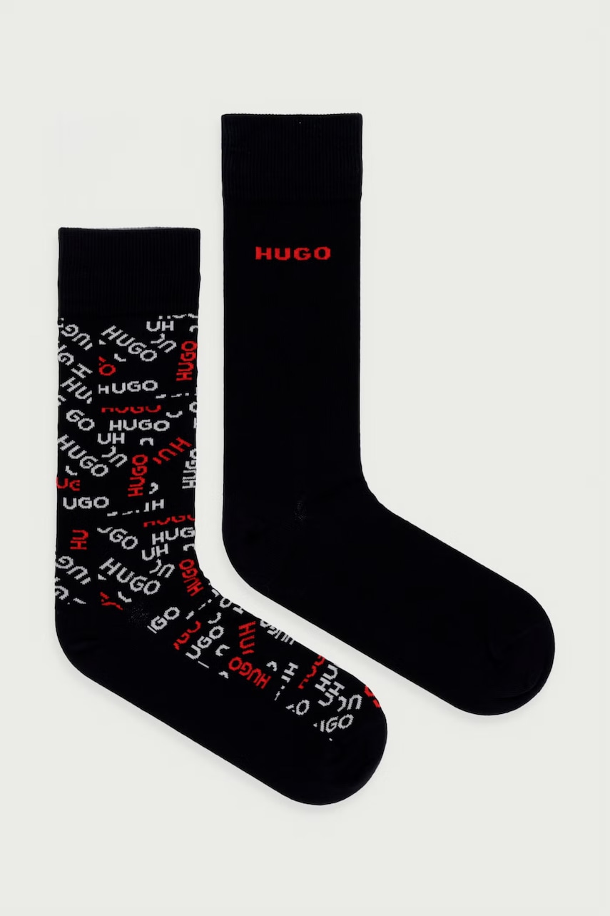HUGO  ponožky pánské s bavlnou 2P RS TAPE LOGO 2-pack