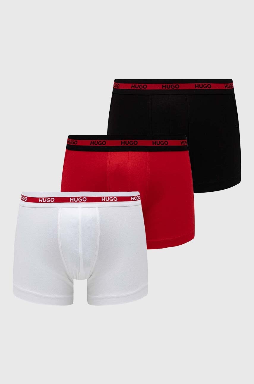 HUGO  přiléhavé boxerky pánské bavlněné s elastanem TRIPLET PLANET 3-pack