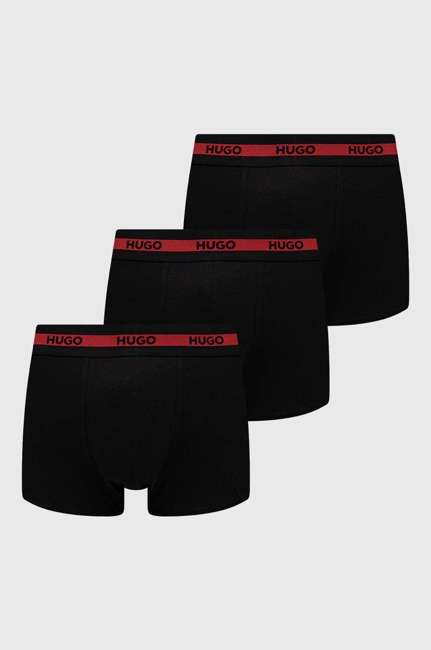 HUGO  přiléhavé boxerky pánské bavlněné s elastanem TRIPLET PLANET 3-pack