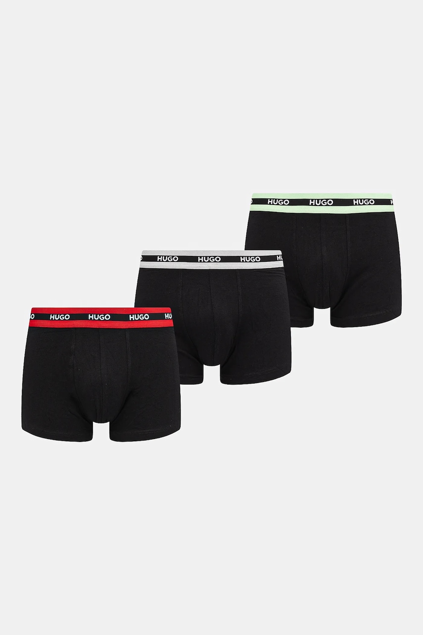 HUGO  přiléhavé boxerky pánské bavlněné s elastanem TRIPLET PLANET 3-pack