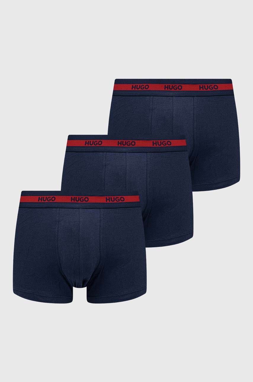 HUGO  přiléhavé boxerky pánské bavlněné s elastanem TRIPLET PLANET 3-pack